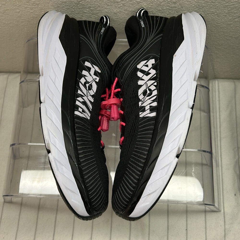 Hoka One One W Bondi 7 Women's Size 7.5 Black/White Running Shoes -  Used - Picture 10 of 10